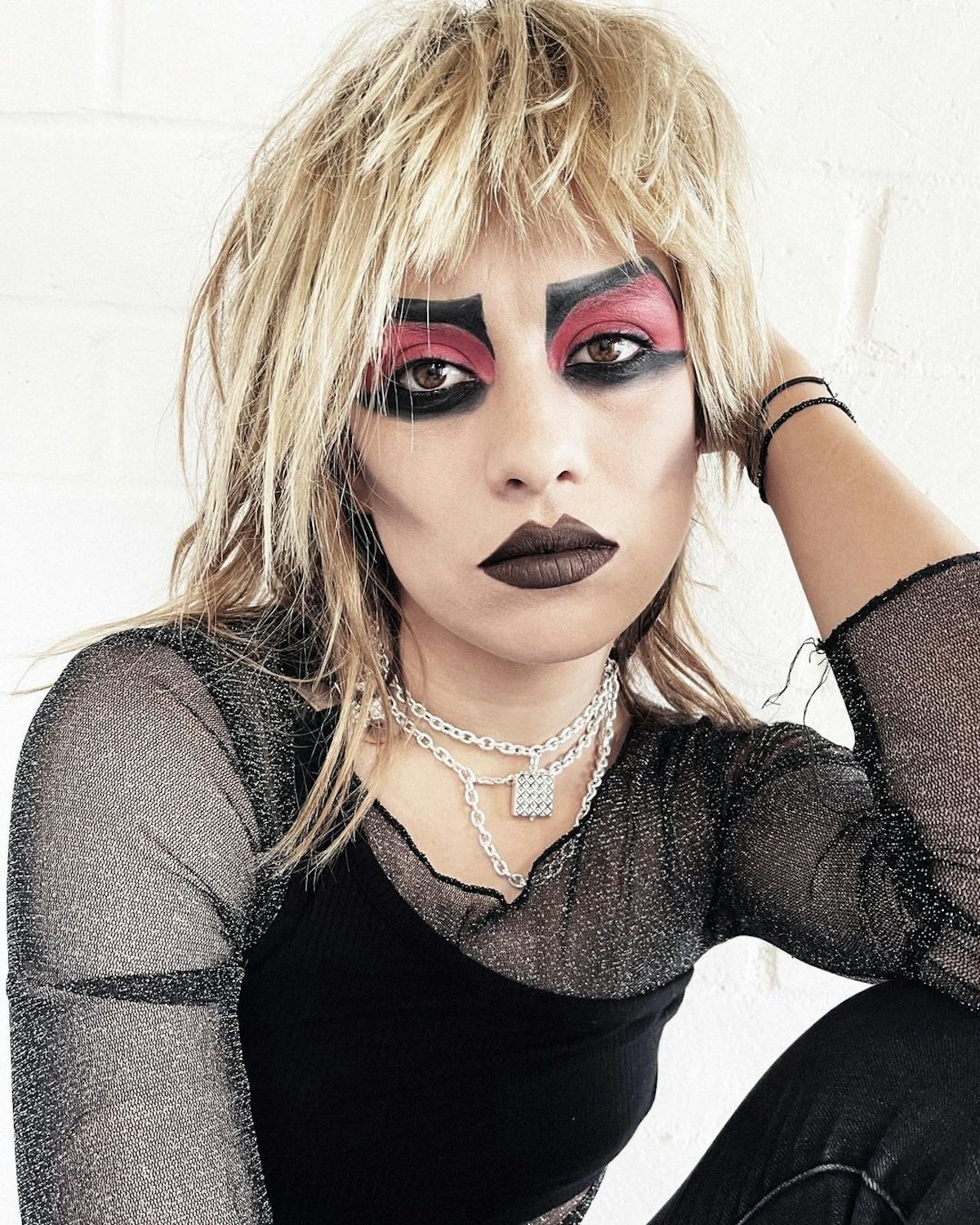 An easy Halloween makeup look? A punk rocker.
