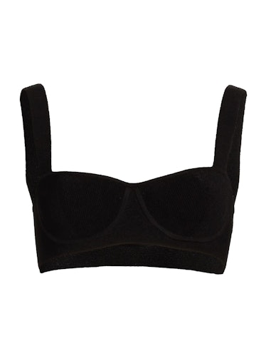 NYX black Ribbed Bralette from Galvan London, available to shop on Saks Fifth Avenue.