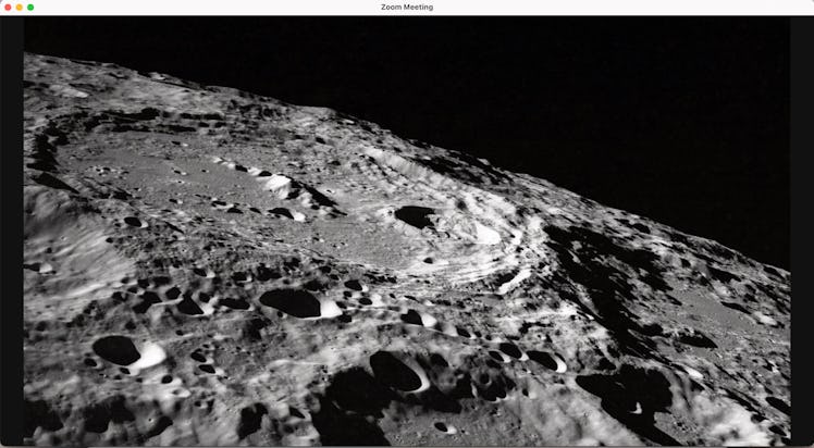 This space Zoom background puts you on the surface of the moon. 