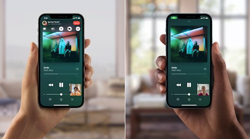 Screenshots showing how SharePlay on FaceTime works in iOS15.1