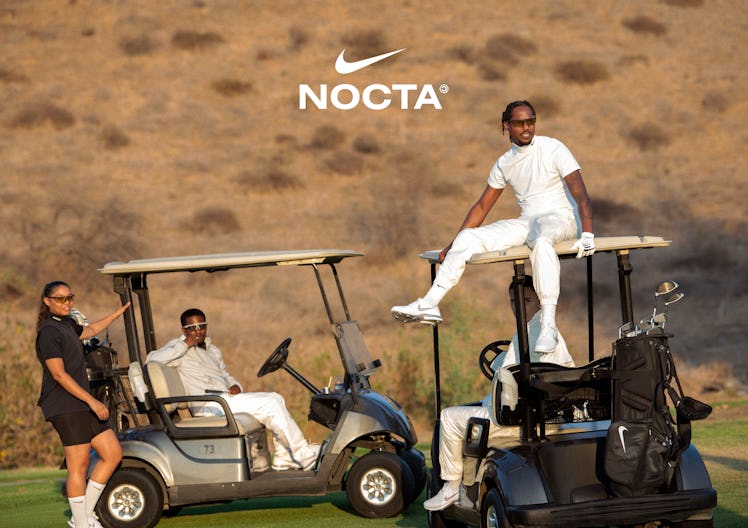 Nocta Nike campaign, golfers on carts