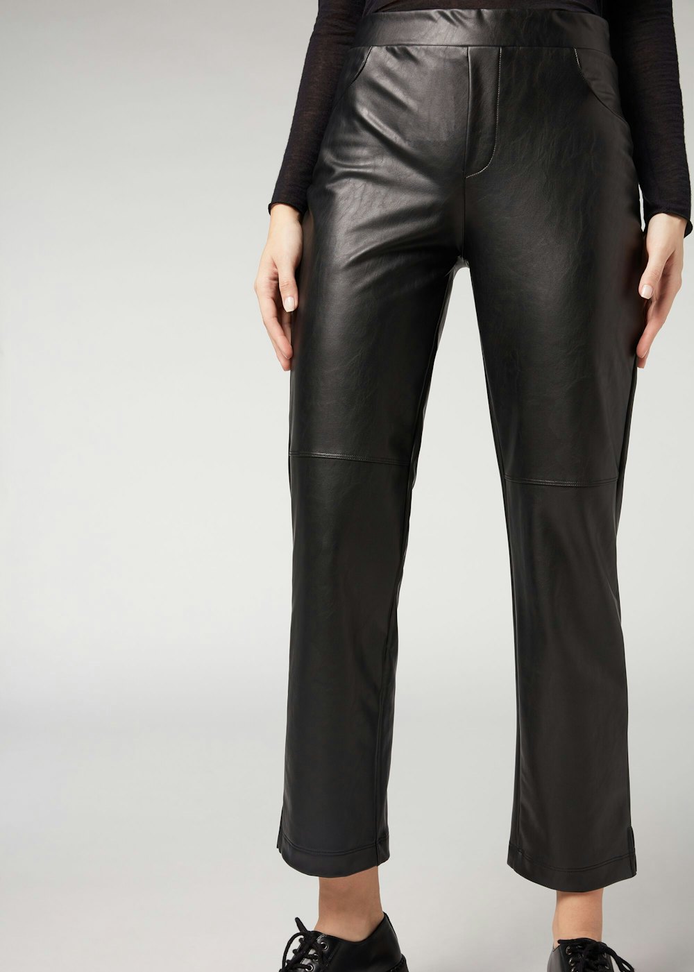 Leather Effect Thermal Cigarette Leggings