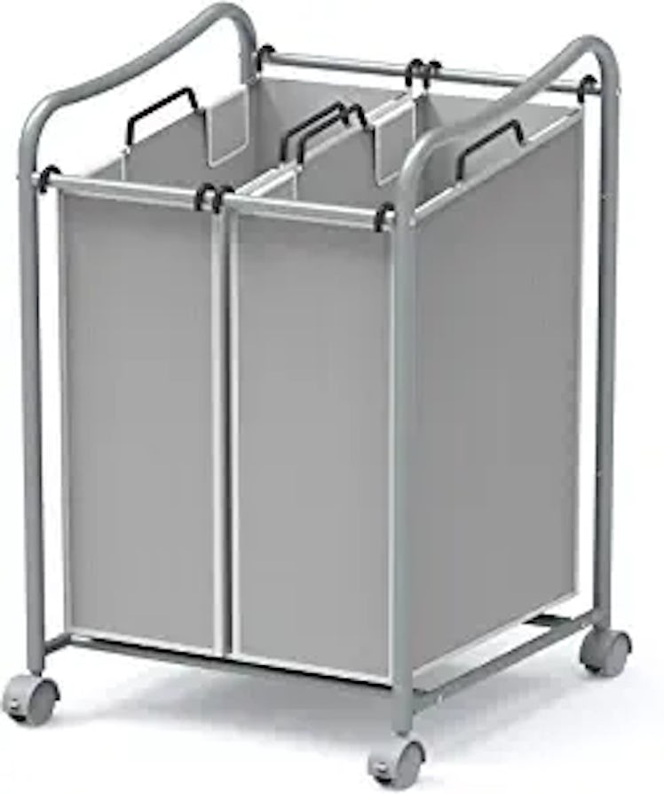 Simple Houseware 2-Bag Heavy Duty Rolling Laundry Sorter Cart