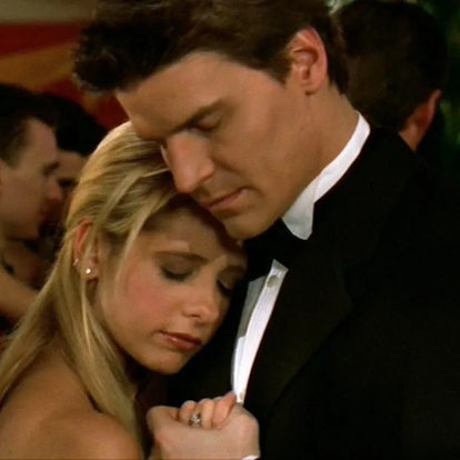 Buffy and Angel fell in love despite being slayer and vampire.