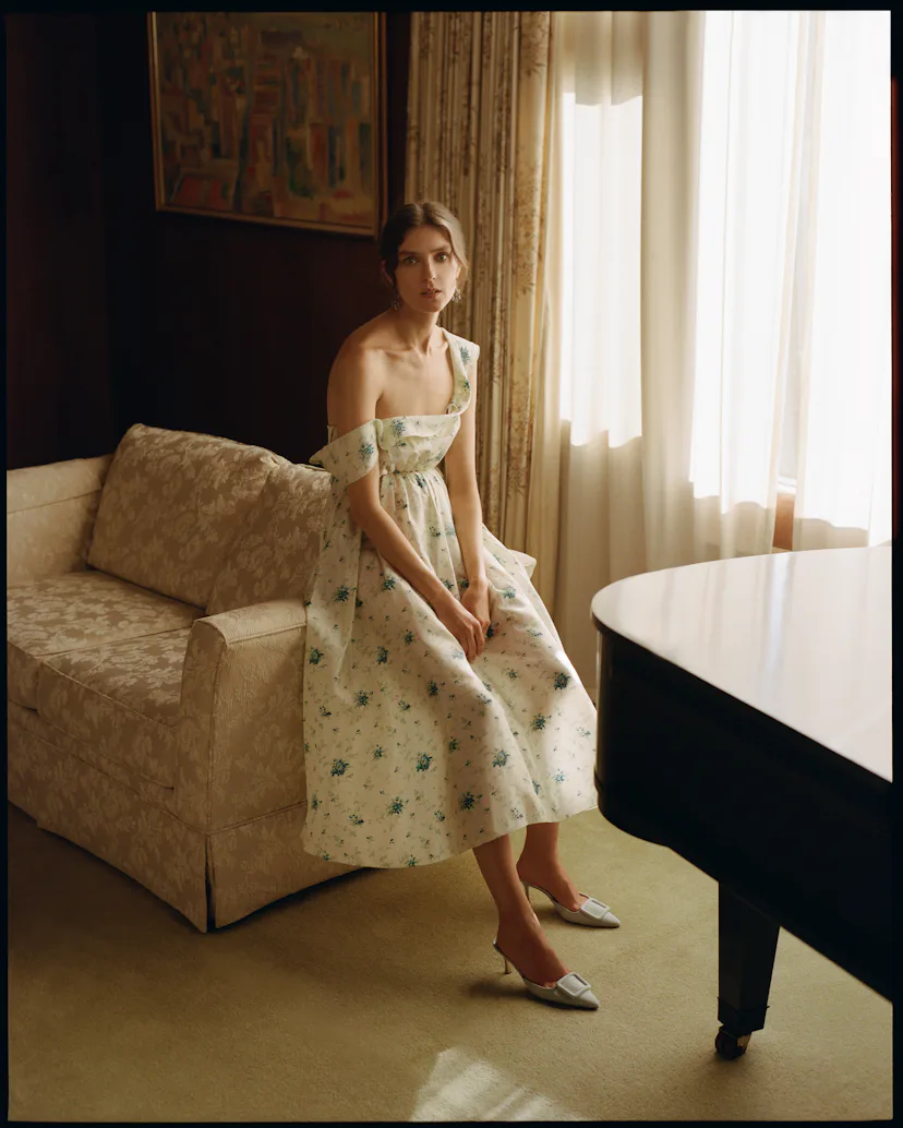 brock collection blue floral dress Brock Collection Created an Exclusive Bridal Capsule for Over the Moon