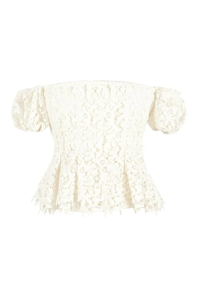knee length dresses for ladies Lyon Lace Dress in White Lace  RESA