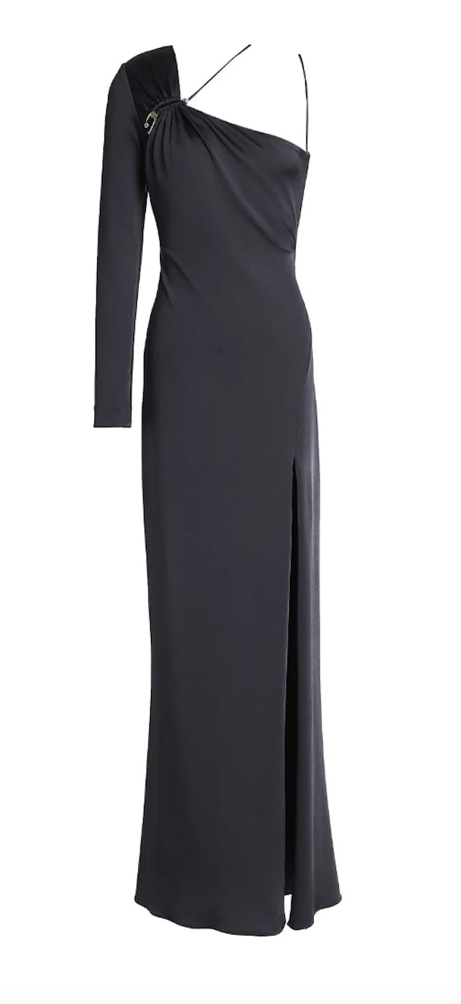 Cushnie's one-shoulder ruched satin-jersey gown. 