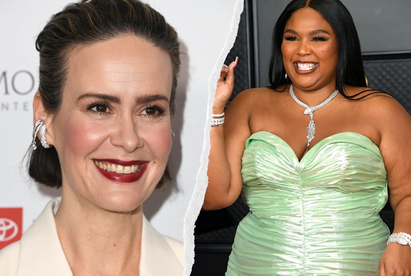 Sarah Paulson and Lizzo recreated a hilarious TikTok together. Photos via Getty Images