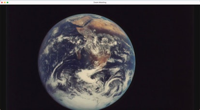 This space Zoom background gives you a view of planet Earth.