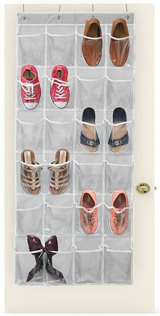 Simple Houseware Clear Pockets Over The Door Hanging Shoe Organizer
