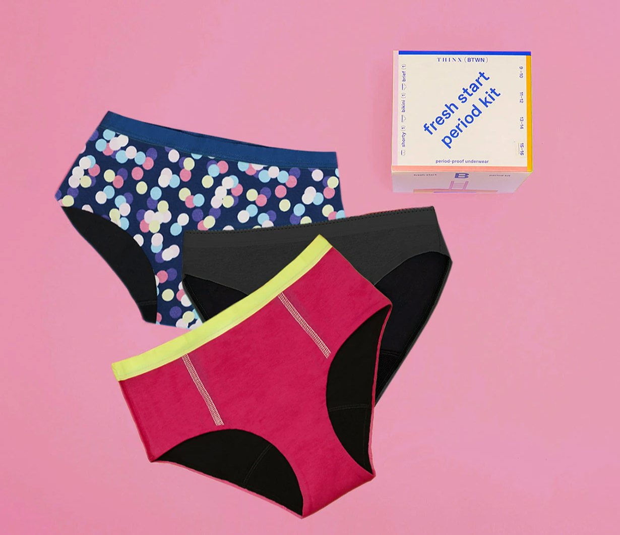 Thinx New (BTWN) Bikini Period Underwear for Teens Cotton Size 13