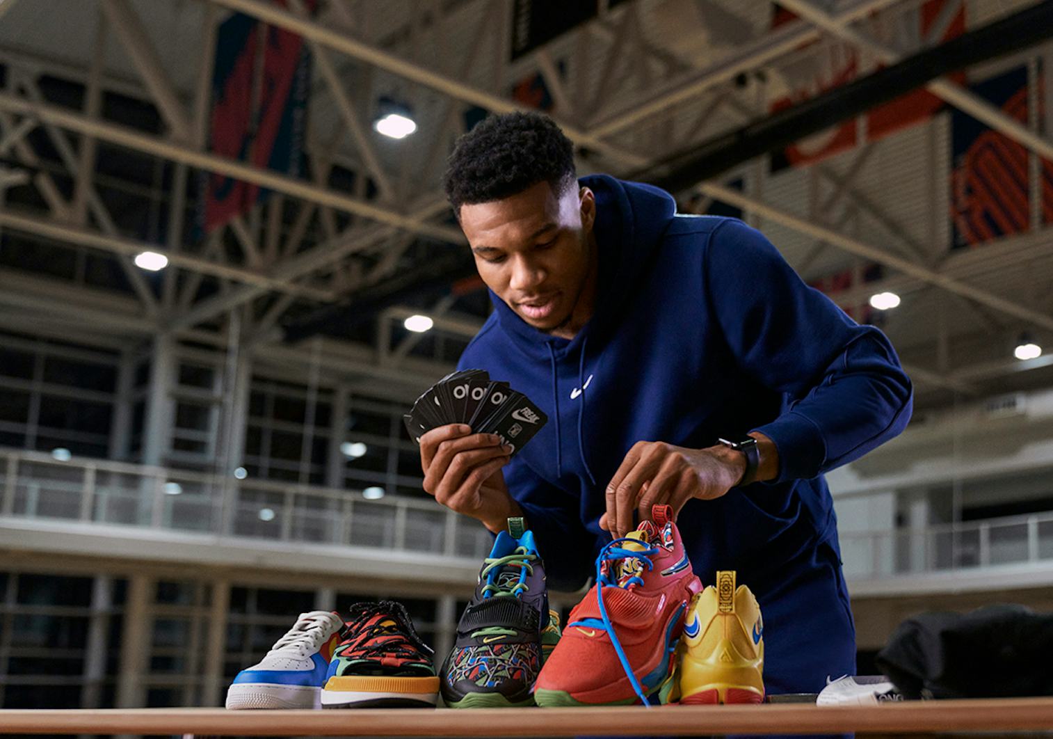Nike and Giannis Antetokounmpo celebrate Uno with set of colorful sneakers