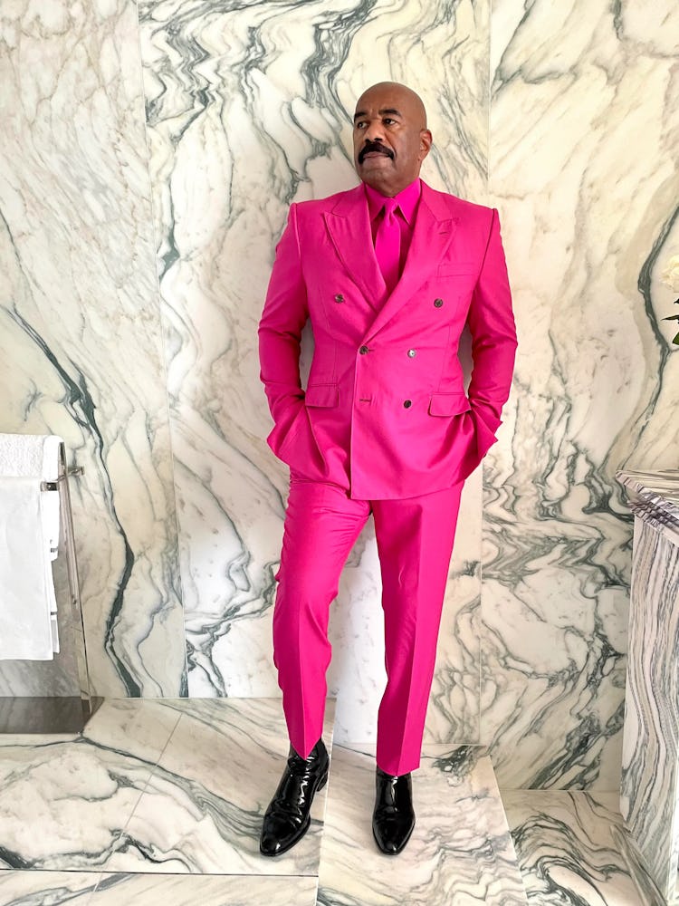 Steve Harvey wearing Berluti and Dolce and Gabbana for GQ