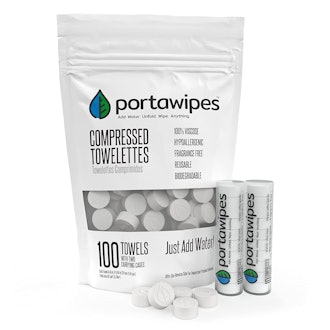 Portawipes Compressed Coin Tissues (100-Pack)