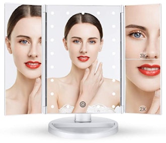 Deweisn Tri-Fold Lighted Vanity Mirror