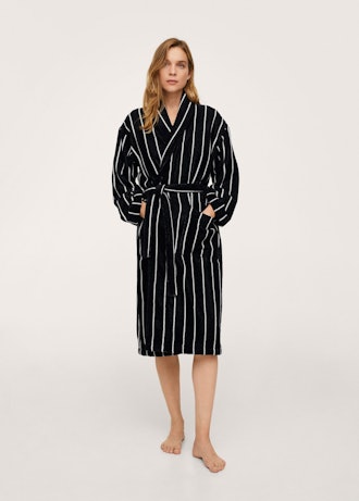 Velor touch 100% cotton bathrobe