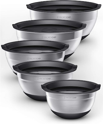  PriorityChef Stainless Steel Mixing Bowls With Lids (Set Of 5)