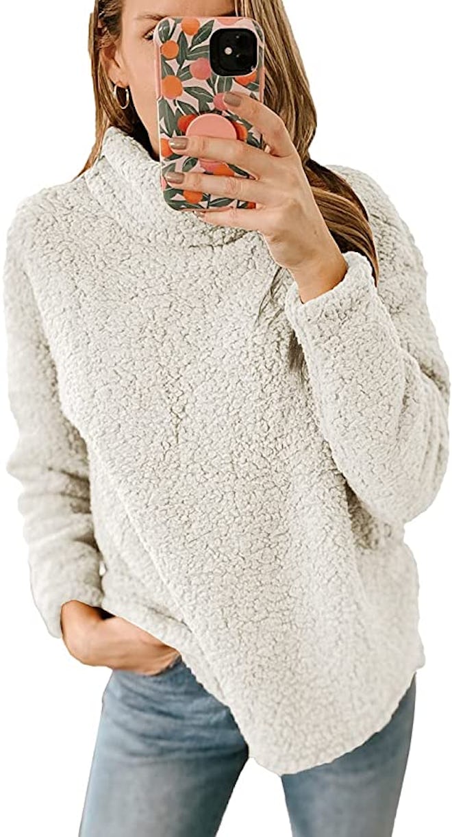 PRETTYGARDEN Fuzzy Fleece Sweater 