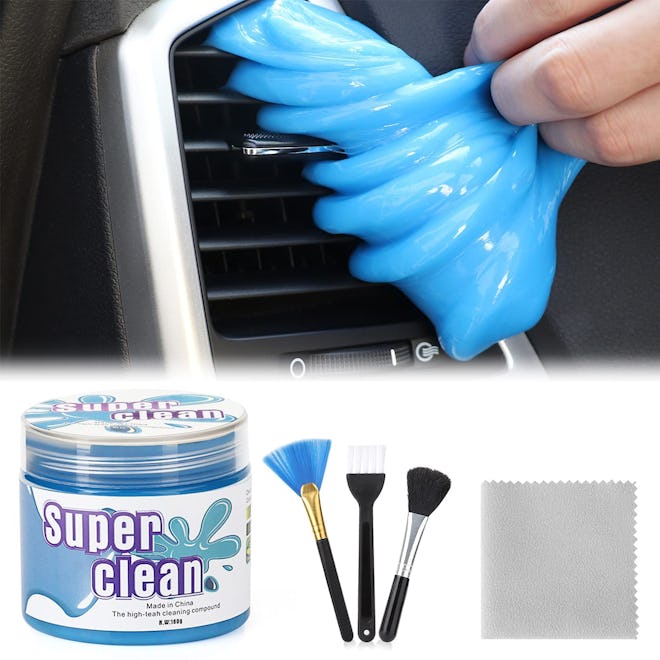 Kshineni Car Cleaning Gel, Detail Brushes, And Cleaning Cloth