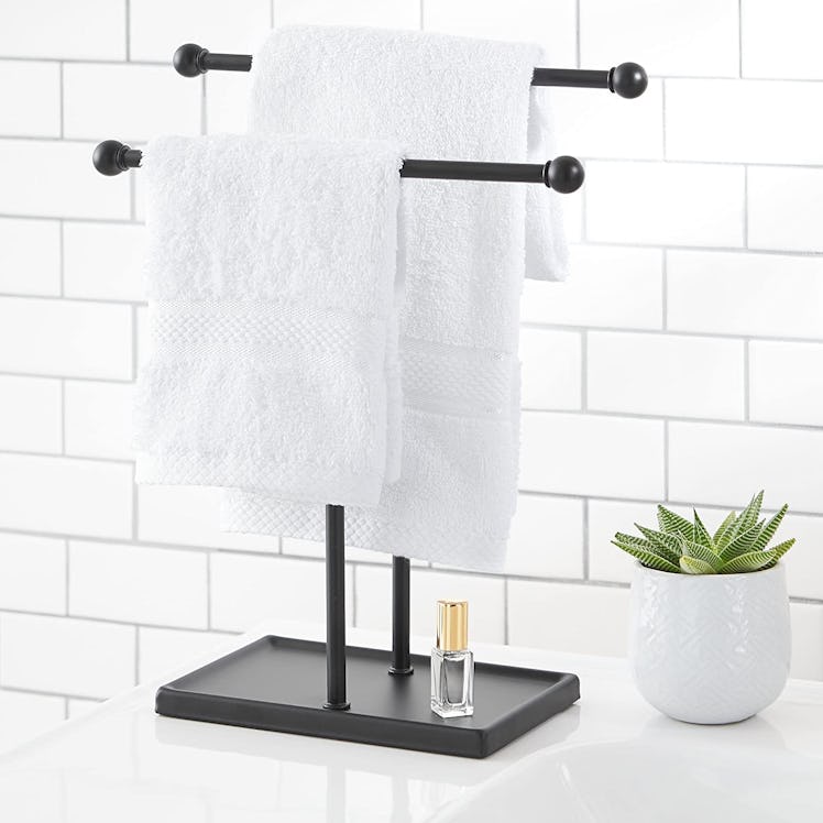 Amazon Basics Double-T Hand Towel Holder and Accessories Jewelry Stand