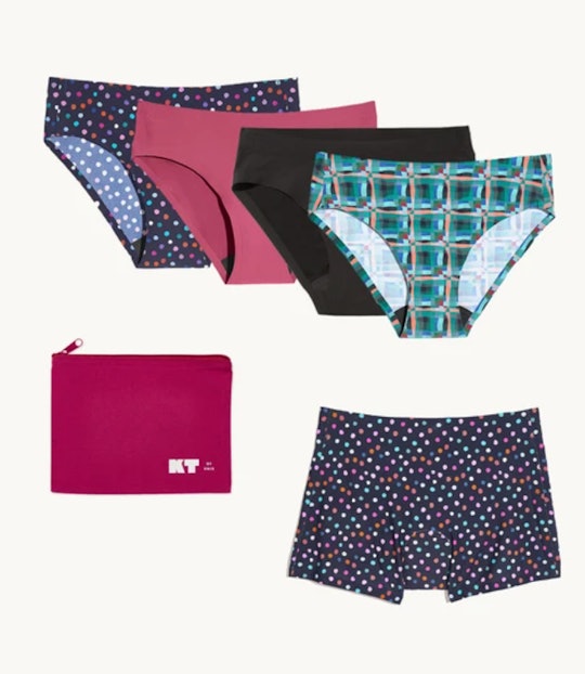 Product image of several pairs of period panties for teens