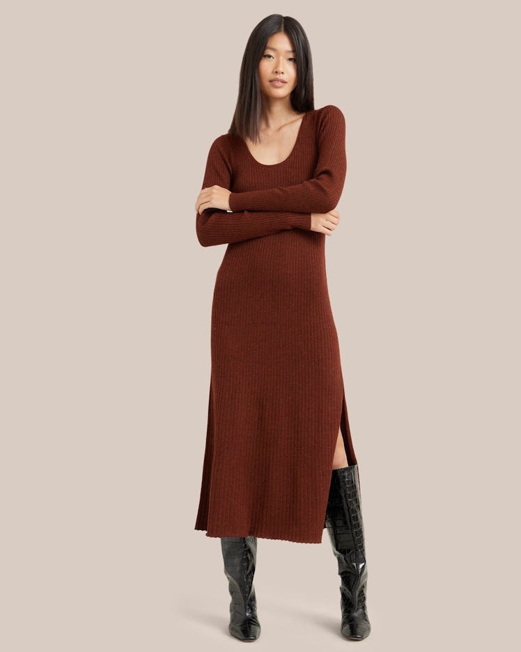 Dara Circle-Back Long-Sleeve Maxi Dress