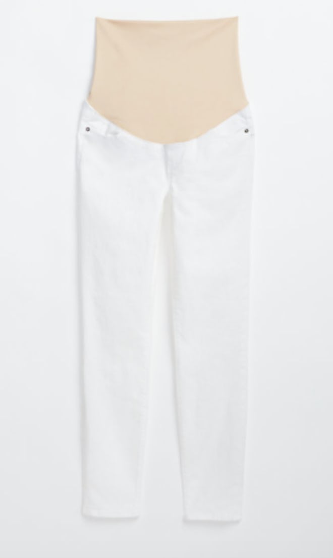 White maternity jeans in petite