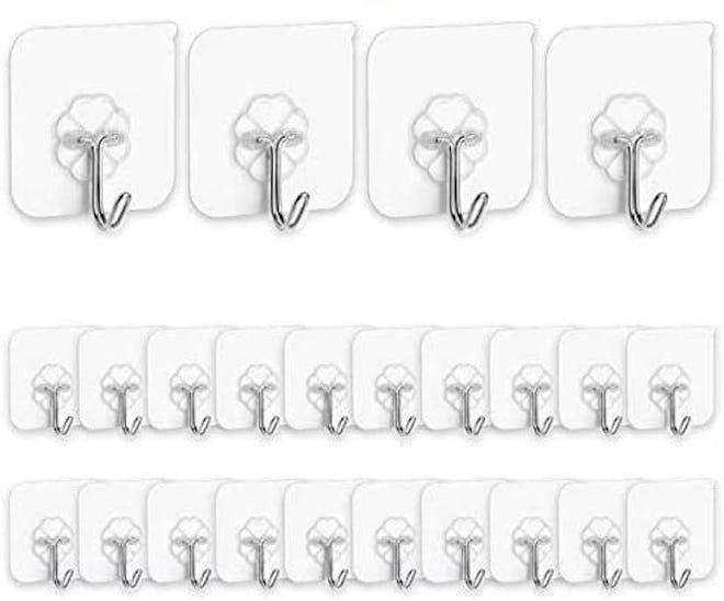 DDMY Adhesive Kitchen Wall Hooks (24-Pack)