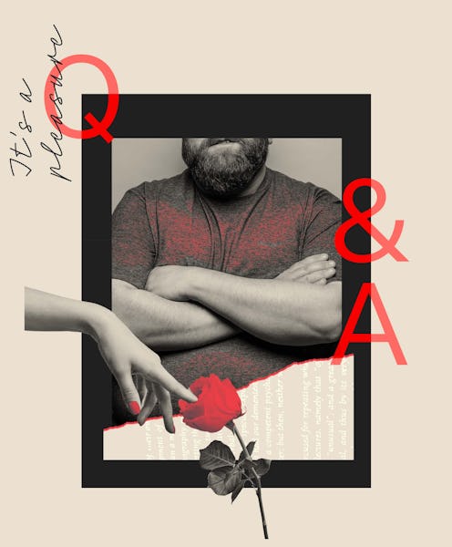 Collage of a boyfriend next to a Q&A sign