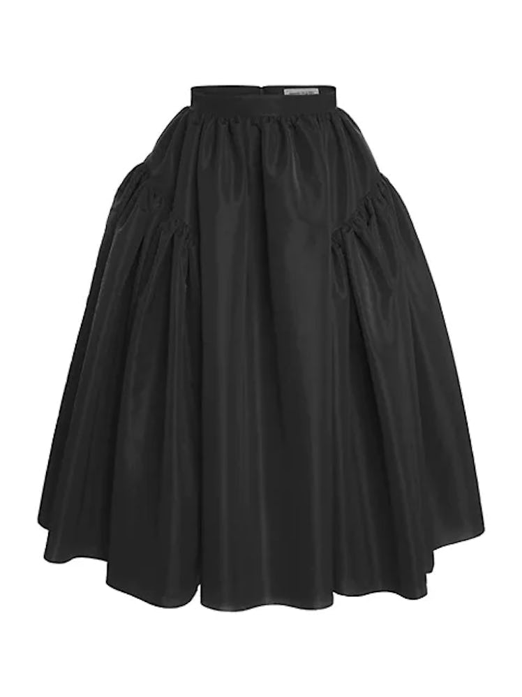 Alexander McQueen Shirred Faille Skirt 