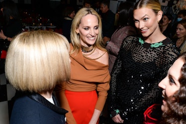 Karlie Kloss and Lauren Santo Domingo smiling and having a conversation