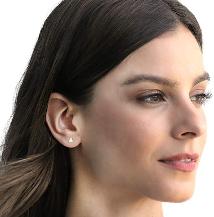 PAVOI 14K Gold-Plated Triangle Stud Earrings