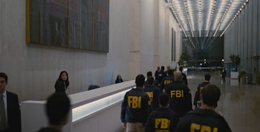 The FBI entering Waystar Royco on Succession