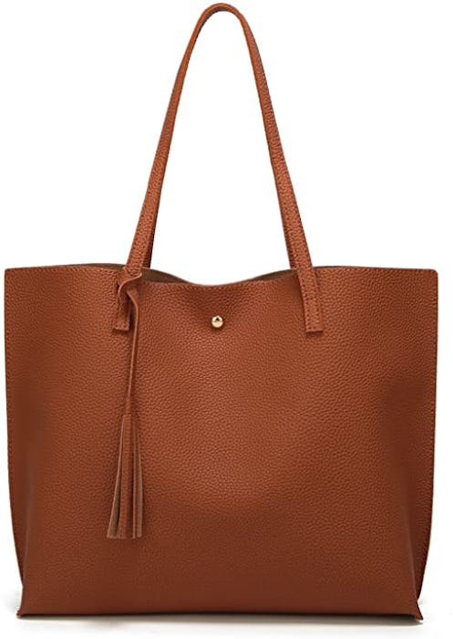 Dreubea Faux Leather Tote Bag 