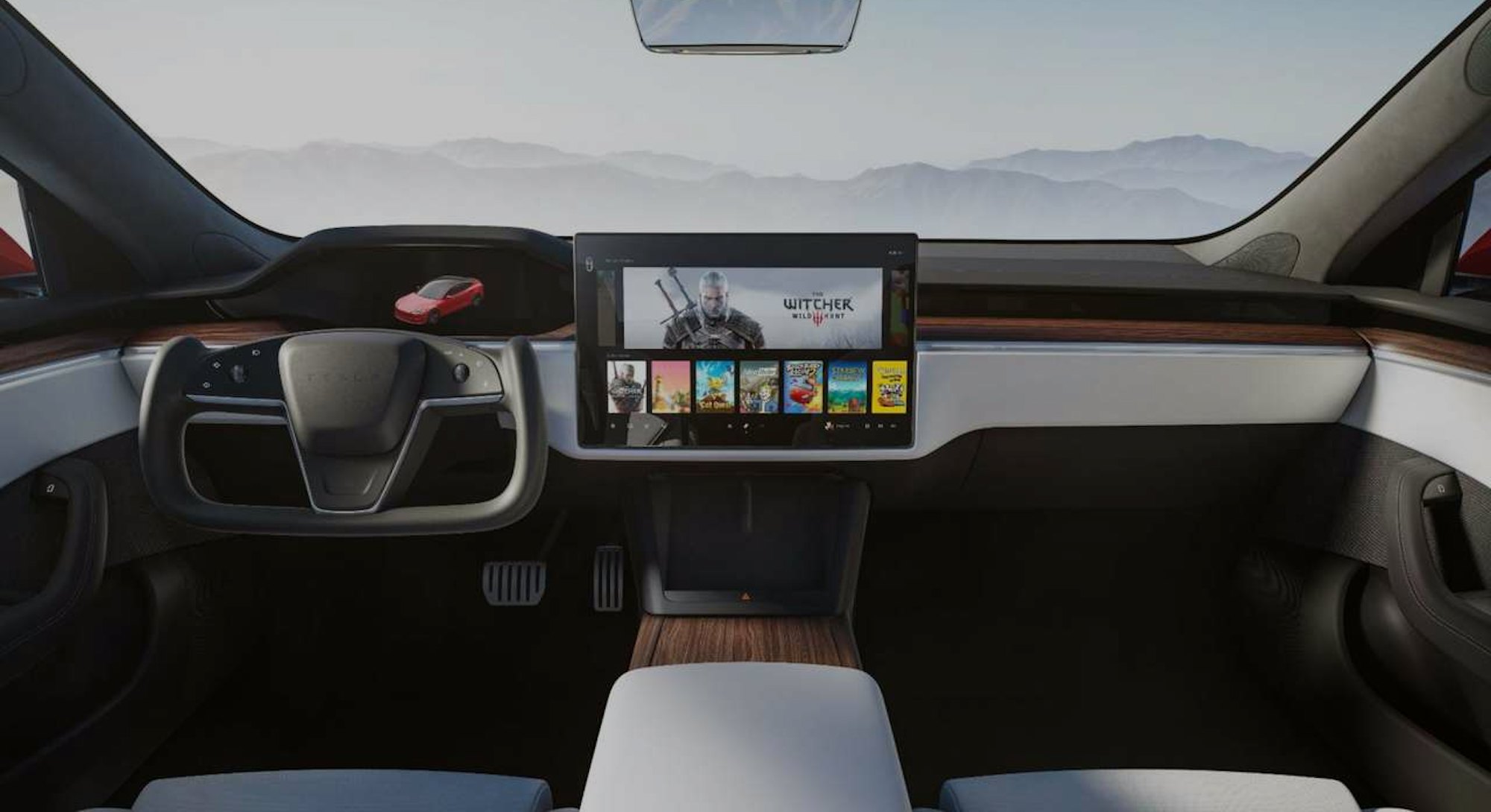 Tesla Model S yoke steering wheel