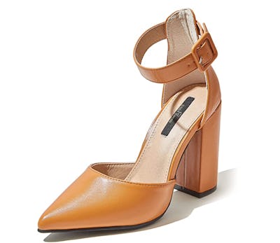 DailyShoes Pointed Toe Chunky Ankle High Heels