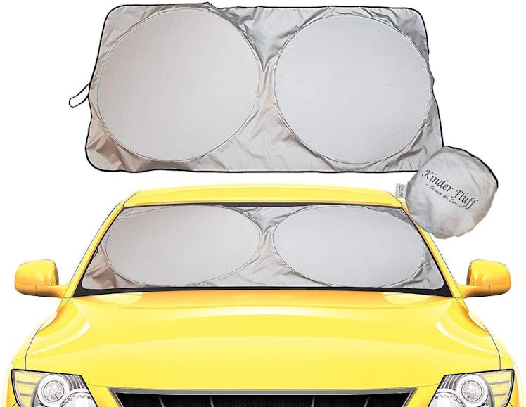 kinder Fluff Foldable Car Sun Shade with Storage Pouch