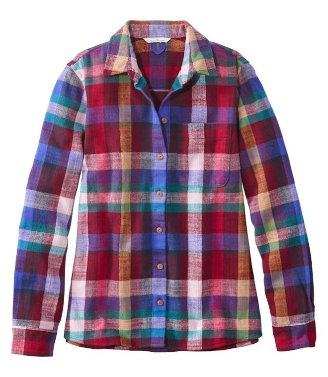 L.L. Bean Women's Signature Heritage Textured Flannel Shirt, Plaid