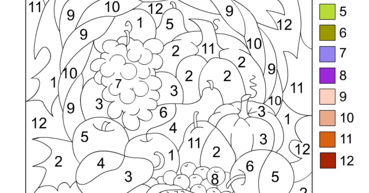 9 cute thanksgiving color by number sheets you can print for free or buy