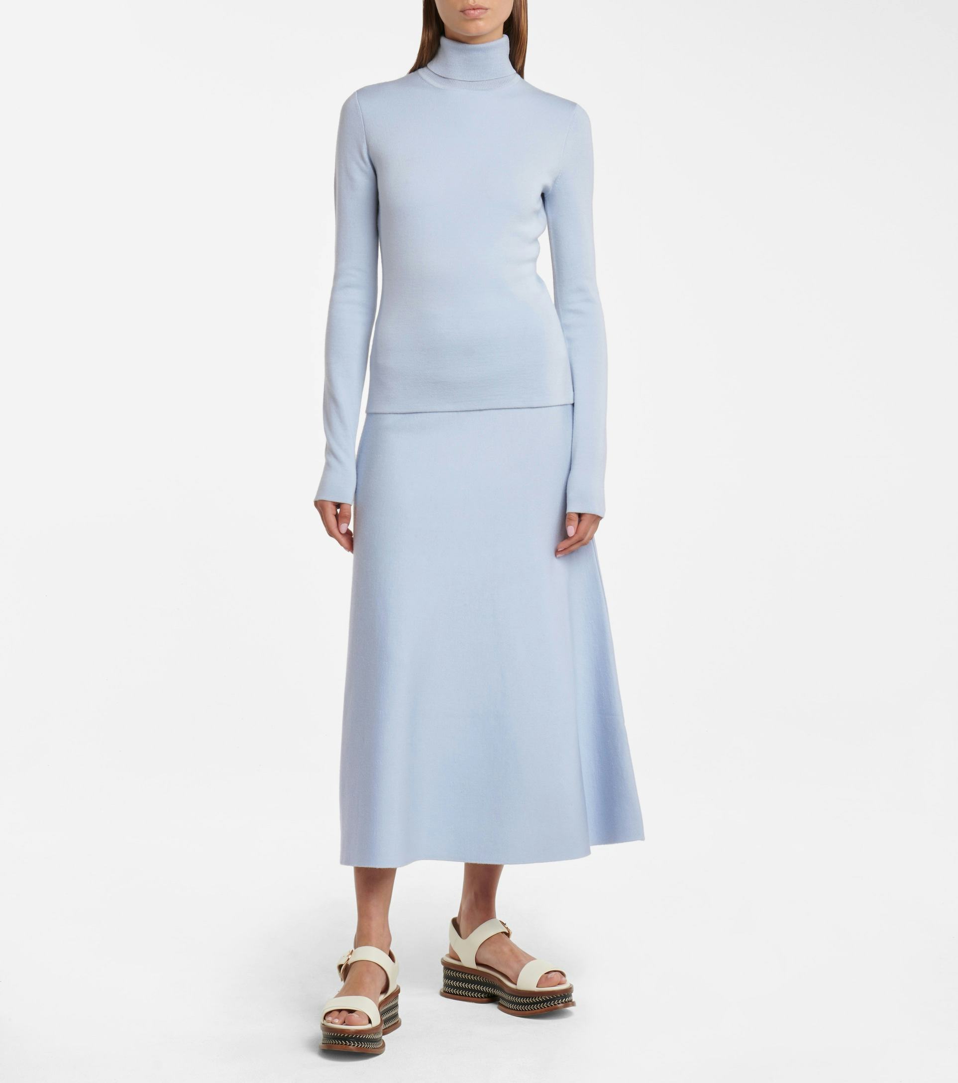 Gabriela Hearst Freddie Wool, Cashmere, and Silk Midi Skirt