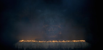 De schedel van Balerion de Zwarte Dread in de trailer van het Huis van de Draak
