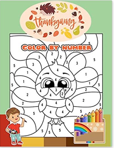 Thanksgiving Color By Number Book For Younger Kids