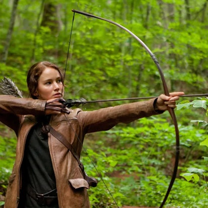 All you need is a leather jacket for this Halloween costume of Katnis Everdeen from 'Hunger Games.'