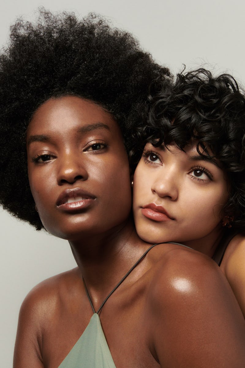 Two models posing together for TZR The High/Low awards