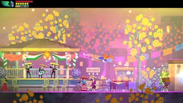 A screenshot from Guacamelee , the most unique side-scroller