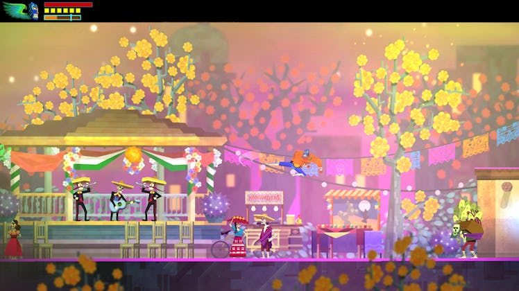 A screenshot from Guacamelee , the most unique side-scroller