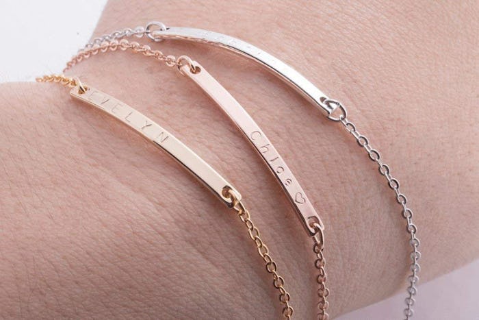 Petite Boutique 16K Gold Your Name Bar Bracelet