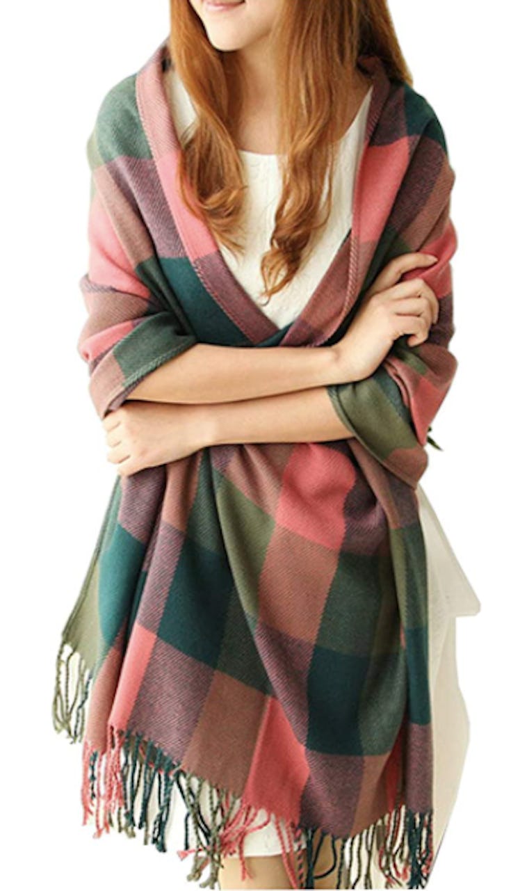 YSense Plaid Blanket Scarf