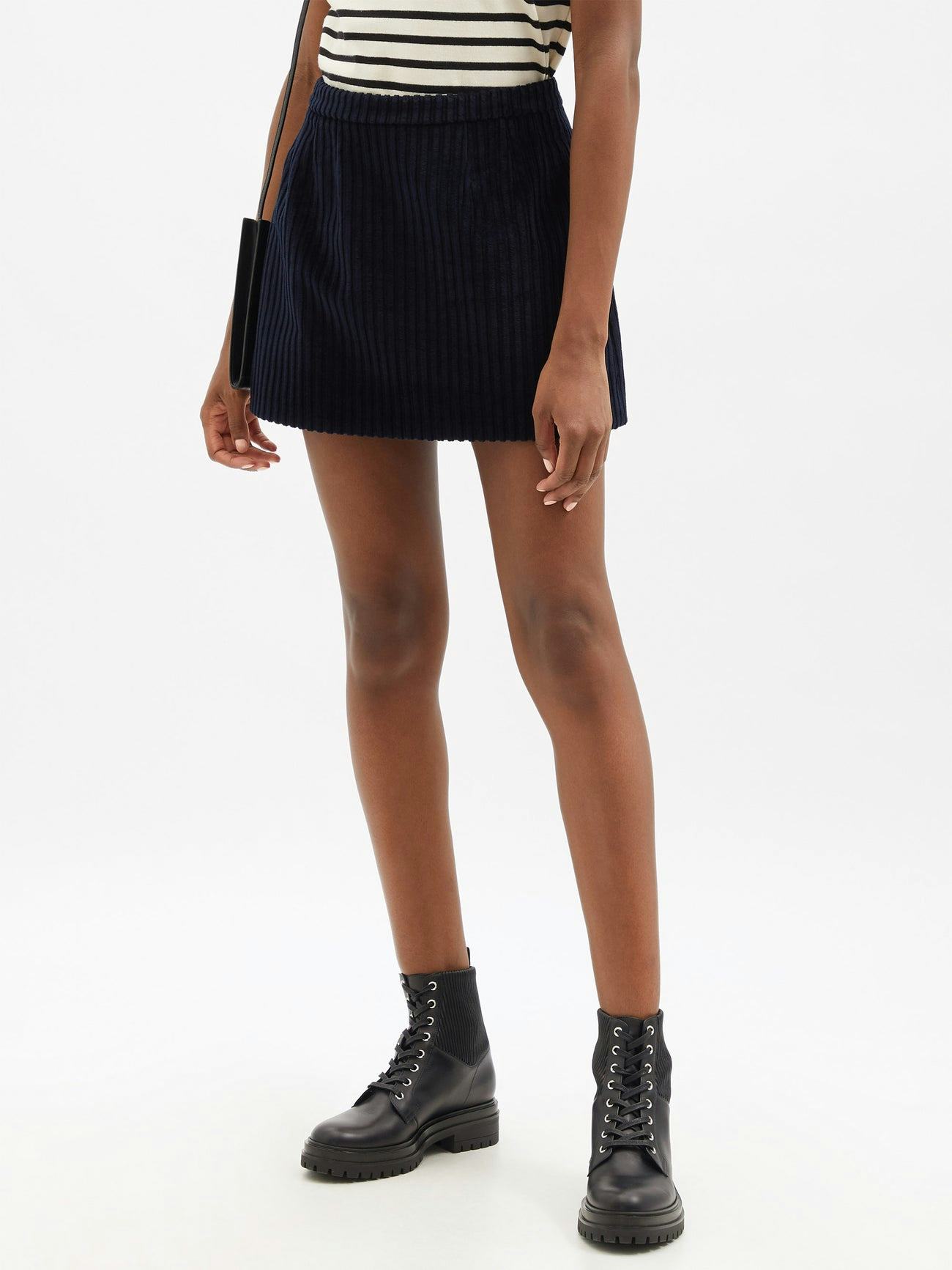 Red Valentino Flared Cotton-Corduroy Mini Skirt