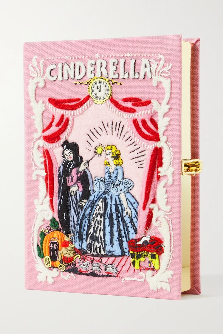 Cinderella Embroidered Appliquéd Canvas Clutch